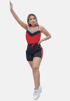 Conjunto Conjuntinho Malha Crepe de Alça e Shorts Xadrez - comprar online