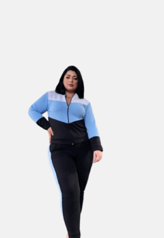 Imagem do Conjunto Malha crepe Inverno Plus Size Blusa zíper Calça