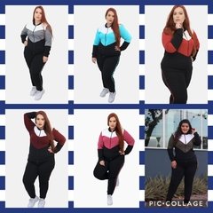 Conjunto malha Crepe de ziper Plus Size kit com 6 atacado