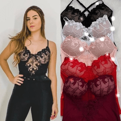 Body Bore Feminino Renda Alça Fina Forro Nude Blogueiras - Summer Body Brazil comercio de roupas Ltda