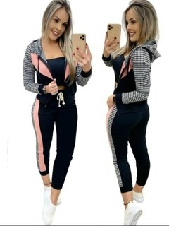 Conjunto Blusa De Frio E Calça Skinny com capuz e ziper - atacado 6 conjuntos - loja online