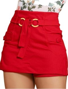 Shorts saia bengaline laço amarrar argola botões bolso - Summer Body Brazil comercio de roupas Ltda