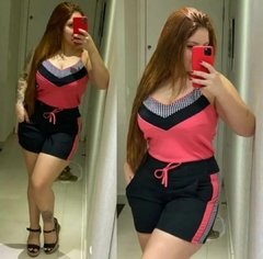 Imagem do Conjunto Conjuntinho Malha Crepe de Alça e Shorts Xadrez