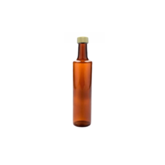 Botella cilindrica ambar x250cc x24 unidades con tapa plástica