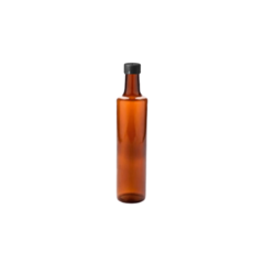 Botella cilindrica ambar x250cc x24 unidades con tapa plástica - La Casa de los Mil Envases S.A.