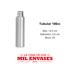 Tubular aluminio x100cc tapa aluminio x10 unidades - comprar online