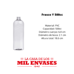 Botella "Y" cristal x500cc tapa inviolable x10 unidades - comprar online