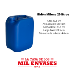 Bidon milenv azul x20 litros x1 unidad - comprar online