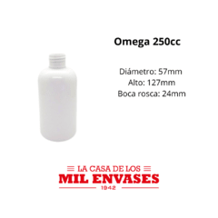 Omega blanco x250cc tapa flip top x10 unidades en internet