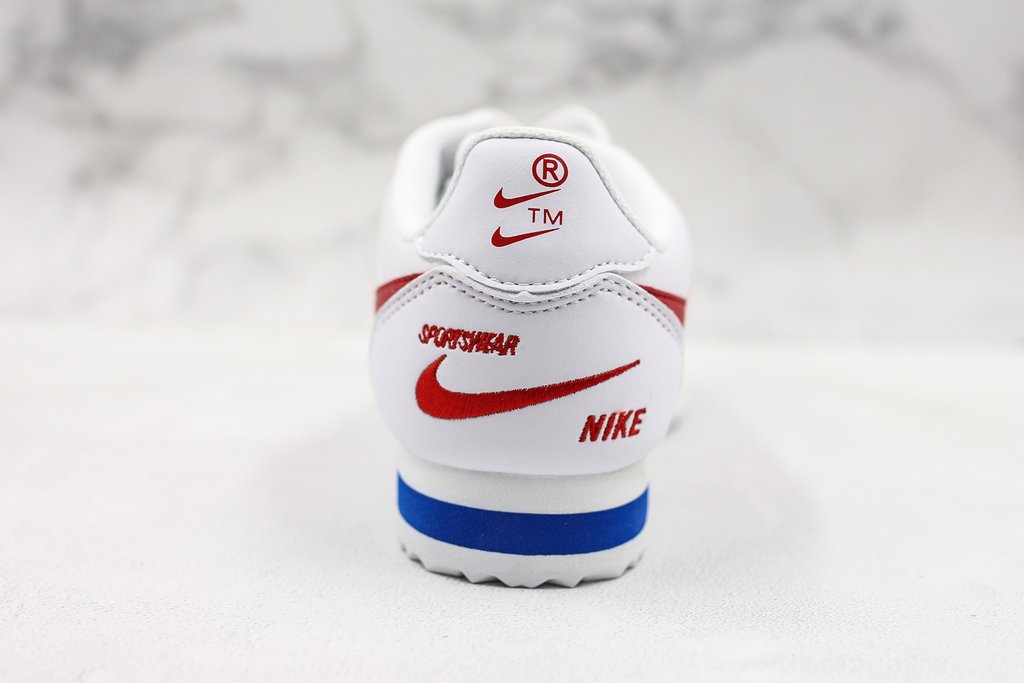 Nike classic cortez leather white red hotsell