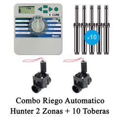 Combo Riego Automatico Hunter 2 Zonas + 10 Toberas