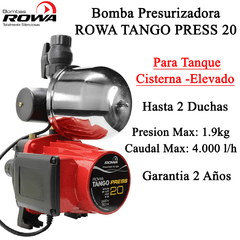 Bomba Presurizadora Rowa Tango Press 20 Tanque Cisterna