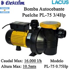 Bomba Autocebante Elektrim-Lacus Puelche PL-75 3/4Hp
