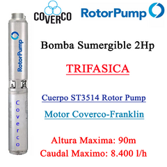 Bomba Sumergible 2Hp St3514 Rotor Pump - Coverco TRIFASICA