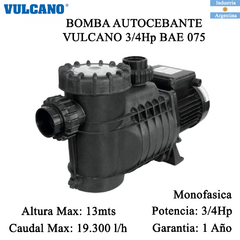 Bomba Autocebante Vulcano 3/4hp Bae 075 Serie2000