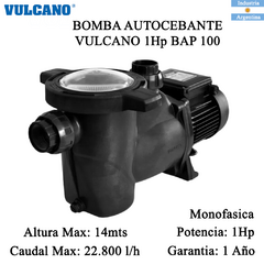 Bomba Autocebante Vulcano 1Hp BAP 100 Monofasica