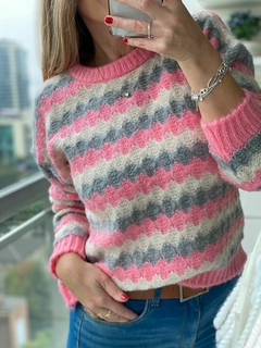sweater combinado de lana