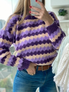 sweater combinado de lana - Maria Cruz