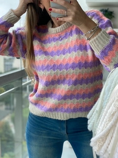 sweater combinado de lana - tienda online