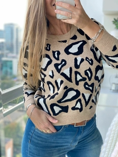 sweater doble hilado animal print en internet