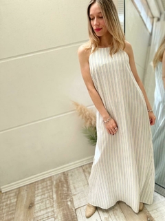 vestido de lino rayado - tienda online