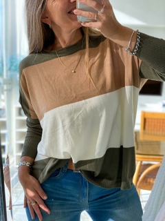 Sweater de Bremer rayado con tajos amplio - tienda online