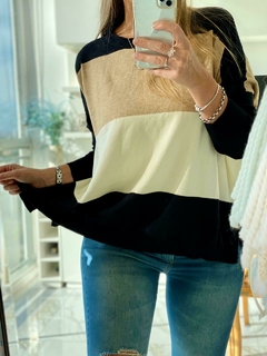 Sweater de Bremer rayado con tajos amplio - tienda online