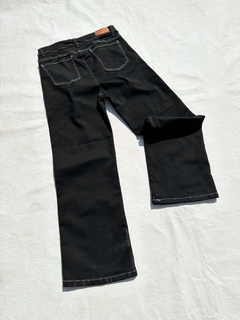 Jean wide leg NEGRO costuras blancas -elastizado- ♡ - comprar online