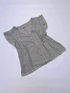 Camisola ESCOTE V rayada -lino- ♥ - comprar online