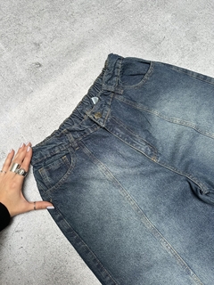 Jean WIDE LEG óxido tajo con elástico atrás -rigido- ✧ - comprar online