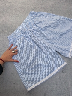 Short - bermuda de JEAN FINO rayado cintura con elástico - rígido -♡ - comprar online