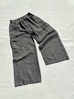 Jean wide leg gris CARGO- rigido- - comprar online