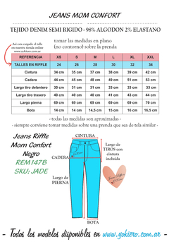 Tabla de talles jeans mujer sale