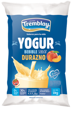 Yogur Tremblay Bebible x 1L. Durazno