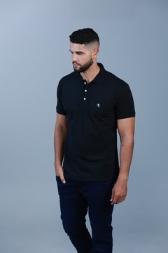 Camisa Polo Básica Piquet Preto 0010 na internet