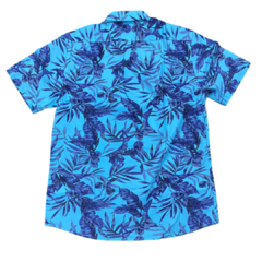 Camisa Manga Curta Floral Turquesa 4066 - comprar online