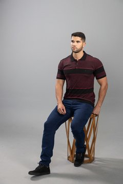 Camisa Polo Rap Preto e Vermelho 2307 - comprar online