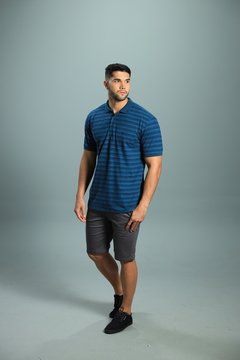 Camisa Polo Listrada Azul 2312 - comprar online