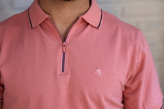 Camisa Gola Polo Ziper Rosa 2431 - comprar online