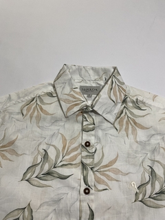 Camisa de tecido Manga Curta Estampada Branca 4209 - comprar online