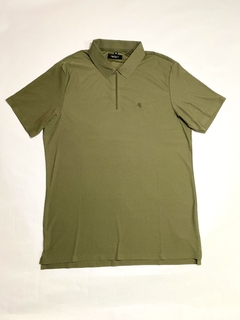 Camisa Gola Polo de Poliamida com Zíper Verde 2489