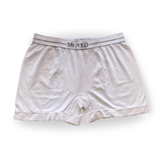 Cueca Boxer de Poliamida Lisa Branca 9033