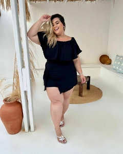 CONJUNTO PLUS SIZE SHORT SAIA E CROPPED CIGANINHA VIVIANE PRETO na internet