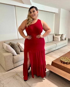 VESTIDO LONGO PLUS SIZE VERMELHO SOL