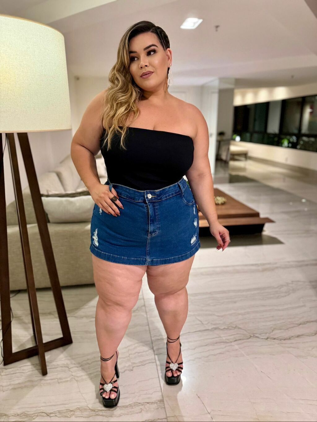 Shorts saia jeans plus size 2025