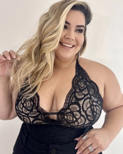 BODY DE RENDA PLUS SIZE ANGEL PRETO E NUDE - loja online