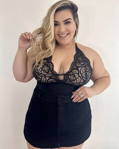 BODY DE RENDA PLUS SIZE ANGEL PRETO E NUDE na internet