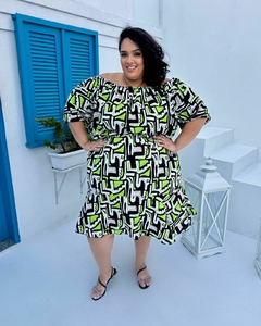 Imagem do VESTIDO PLUS SIZE OMBRO A OMBRO ESTAMPADO TERCIA