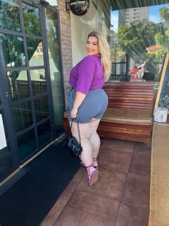 Imagem do SHORT SAIA PLUS SIZE AMANDA CINZA