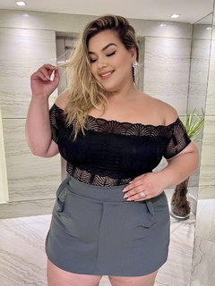 BODY DE RENDA PLUS SIZE IARA PRETO